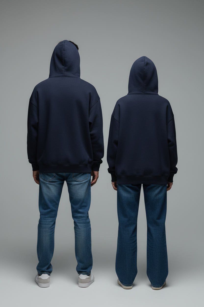 Back view - both models with jeans