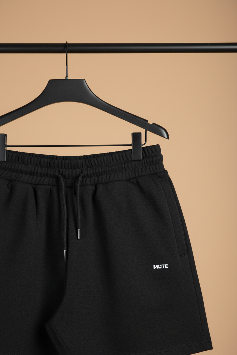 Black Terry Shorts Hanger Shot