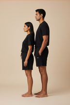 Black Terry Shorts Side View