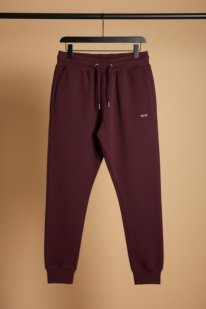 Burgundy Joggers Hanger Shot