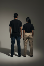 Couple back view leopard t-shirts