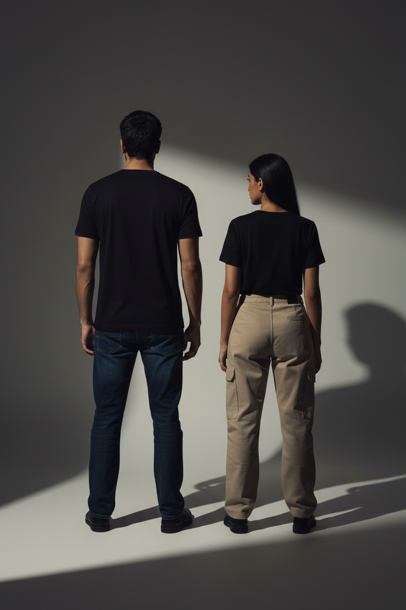 Couple back view tiger t-shirts