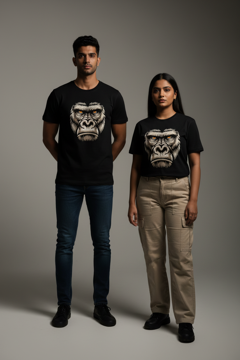 Embroidered Gorilla Motif  Tee
