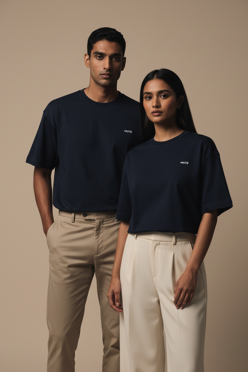 Deep Navy Blue Front with Contrasting Pants