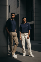 Deep Navy Blue Moody with Contrasting Pants