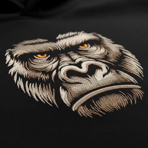 Gorilla Embroidery Detail - Angled