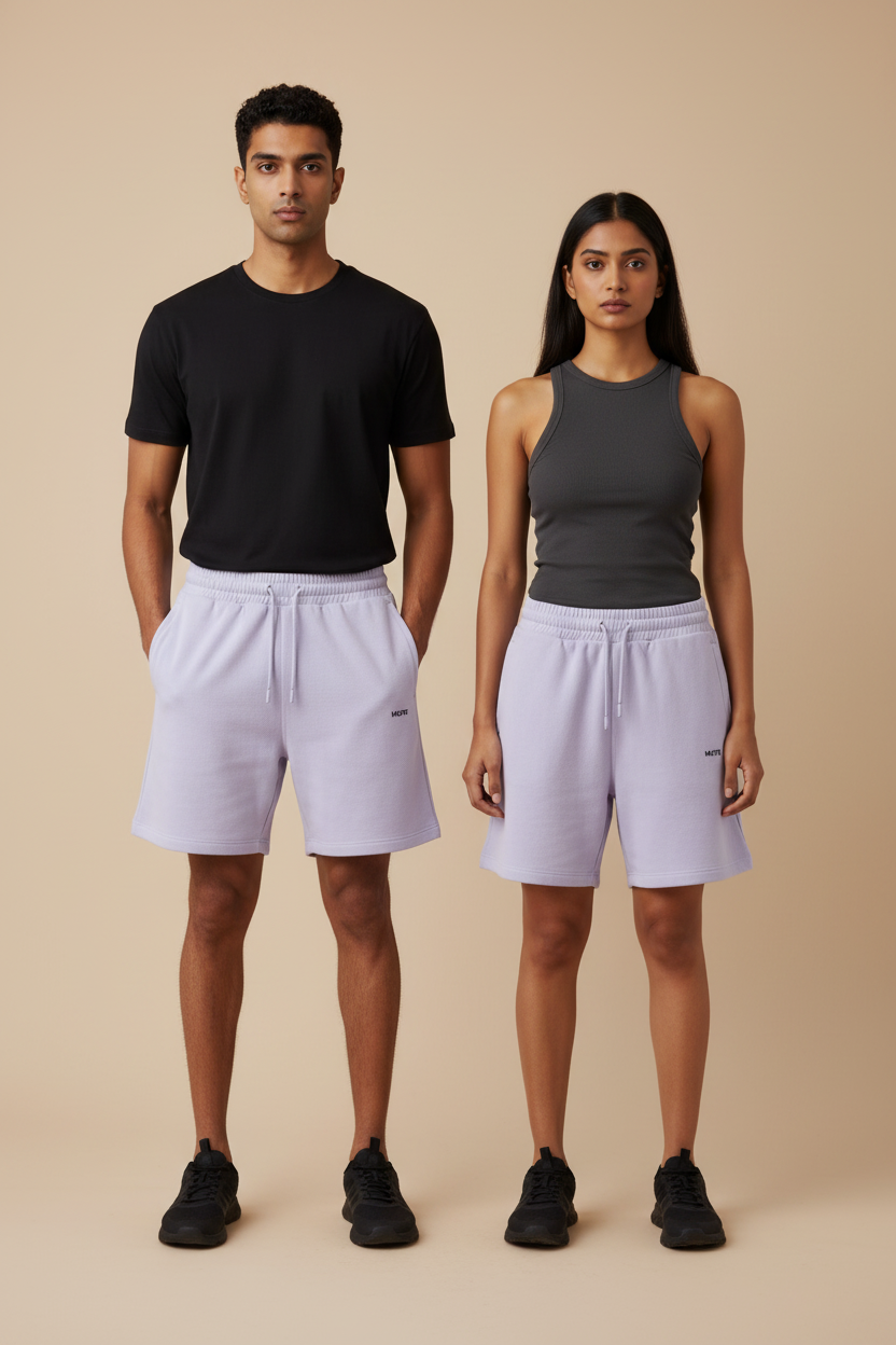 MUTE | Signature Terry Shorts in Pale Lilac