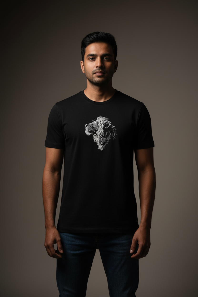 Male front view lion t-shirt
