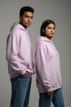 Side view - baby pink hoodie