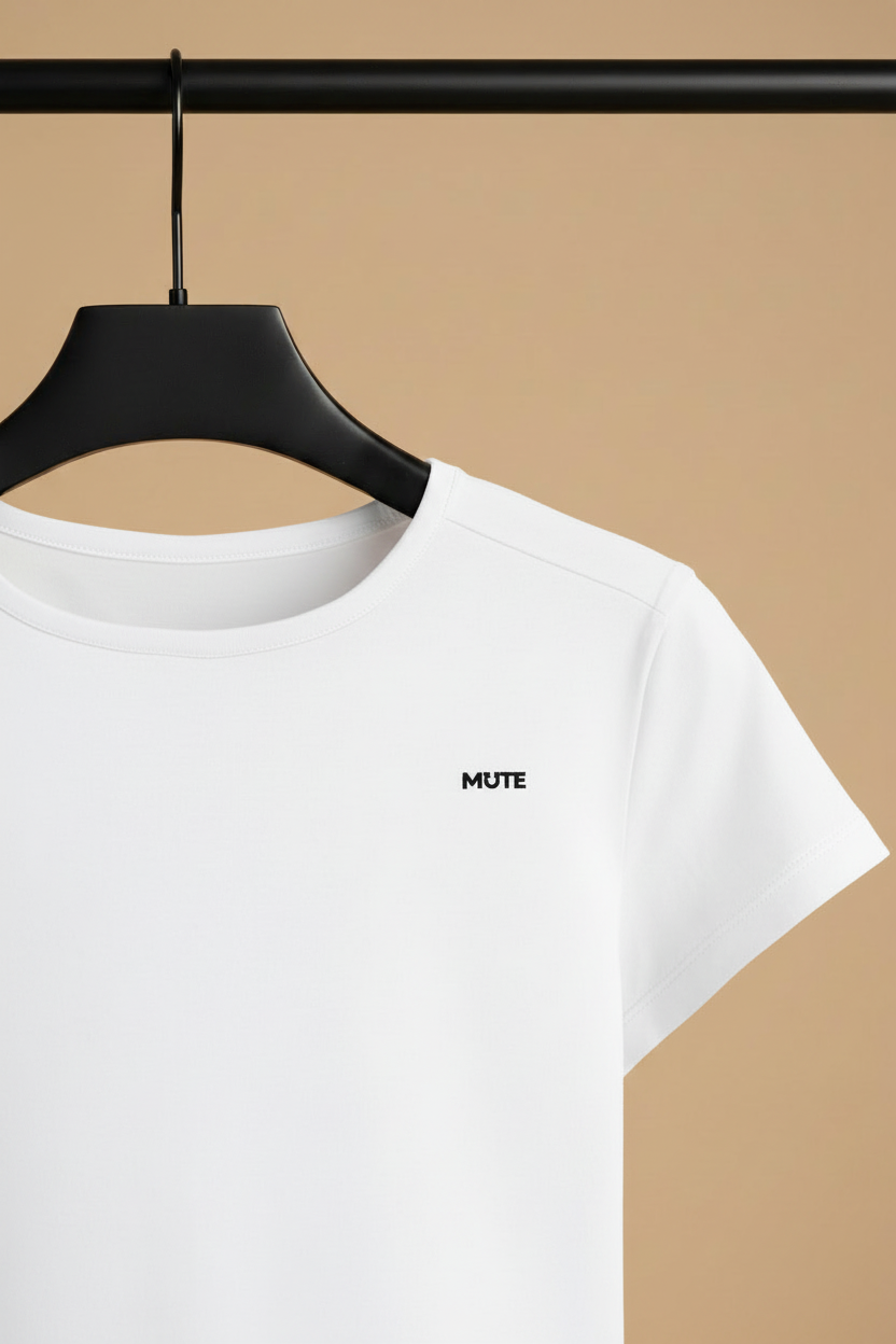 White Baby Tee Half Hanger Shot
