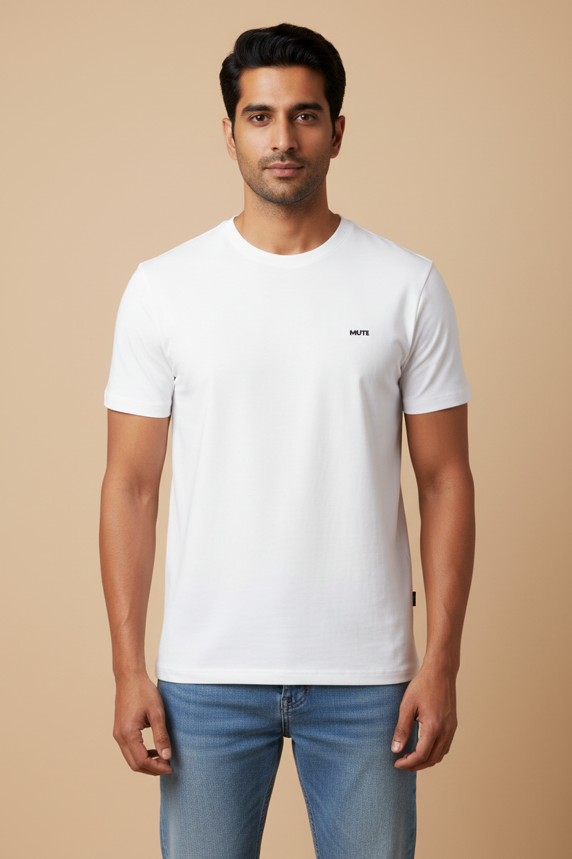 MUTE | Signature Cotton Tee in Bone